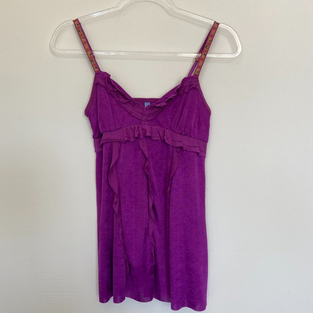 Free People Purple Ruffle Tank Top - Picture 6 of 8
